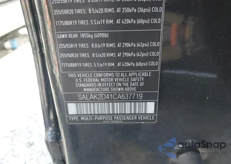 2012 Land Rover Lr4 from USA, damaged, VIN SALAK2D41CA637719